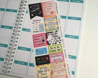 AJ6D415, Meal Planner Quote Boxes, Planner stickers.