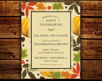Thanksgiving Flyer, Thanksgiving Invite, Fall Festival Invite and Flyer