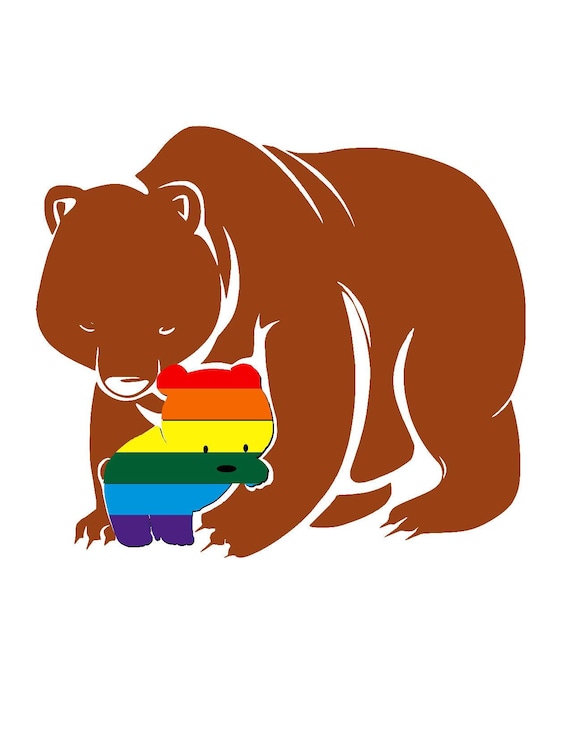 Download mama bear with rainbow cub svg, instant download, digital ...