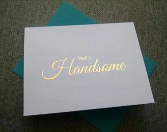 Anniversary Card for Boyfriend - Birthday Card - Card for Him - Gold Foil Print - Gold Foil Card - First Anniversary Card