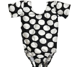 Ballet & Dance Black White Polka Dot Leotard For Kids/Toddler