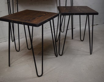 1pc Rustic Industrial bar stool wooden vintage kitchen seat Handmade