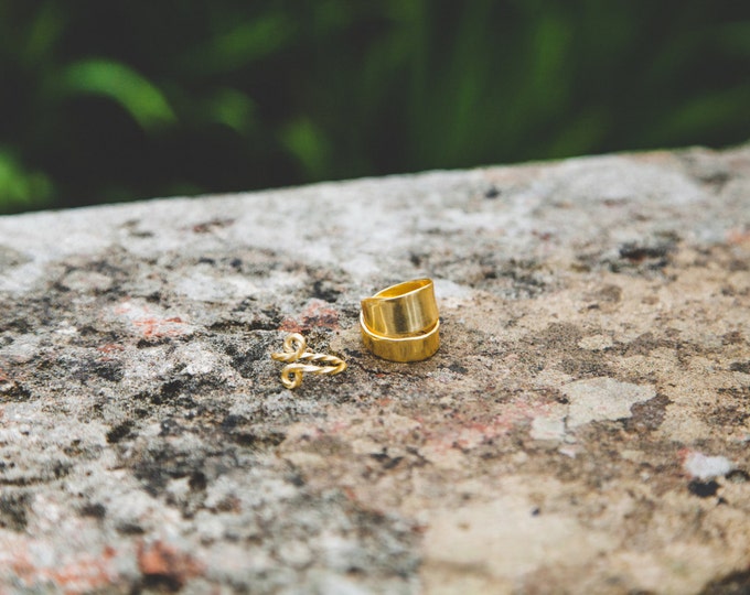 Gold plated ring, Chunky gold ring, gift for her, brass jewelry, boho gold cocktail ring, gold plated jewelry, womens gift, birthday gift