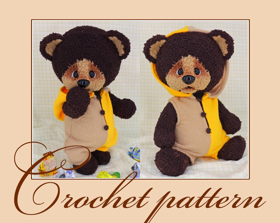 Tishka the teddy-bear Amigurumi Crochet Pattern PDF file