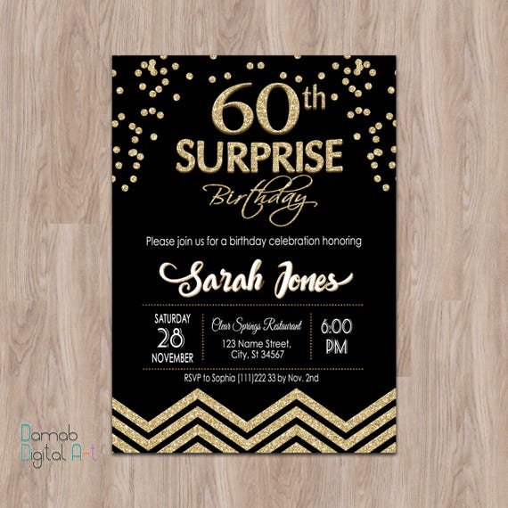 Surprise 60Th Birthday Party Invitations 7