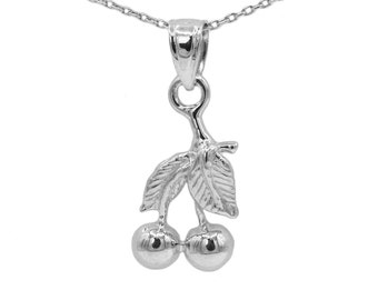 10k White Gold Cherry Necklace