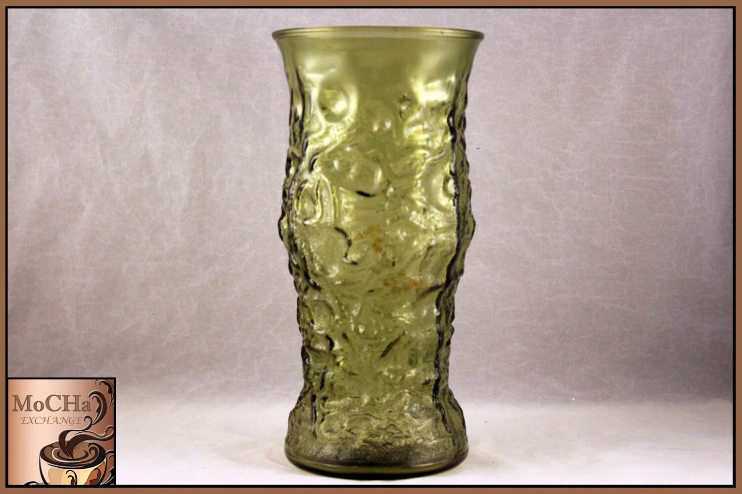 Vintage E.O. Brody Green Glass Vase