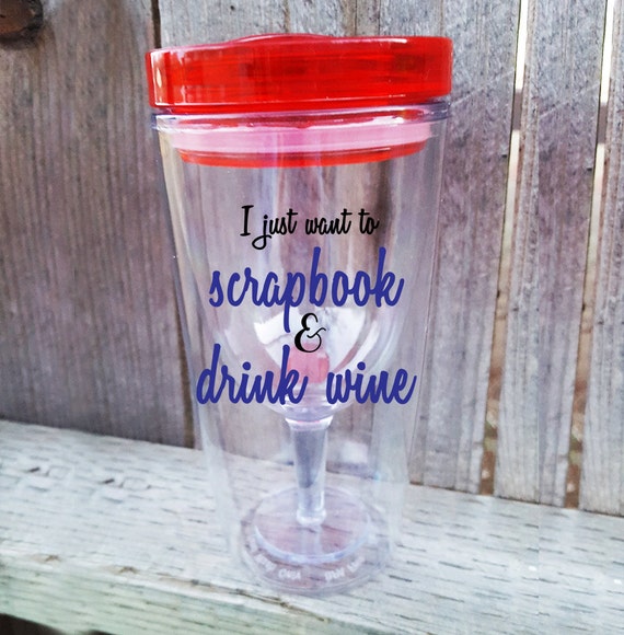 wine tumbler scrapbooking and wine scrapbooking by CraftinCupcake