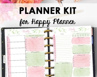 Happy Planner Printable, Daily Planner Pages, Happy Planner Inserts, Weekly Planner Printables, Weekly Printable, Goal Planning Pages, 7 x 9