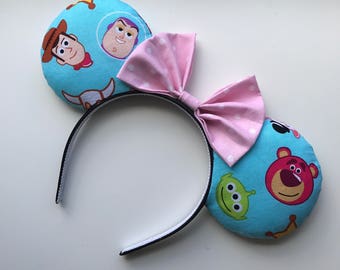 Toy Story Mickey Minnie Mouse Ears Woody Buzz Lightyear Aliens Lotso Bear Hamm Rex Head Band Headband Emoji
