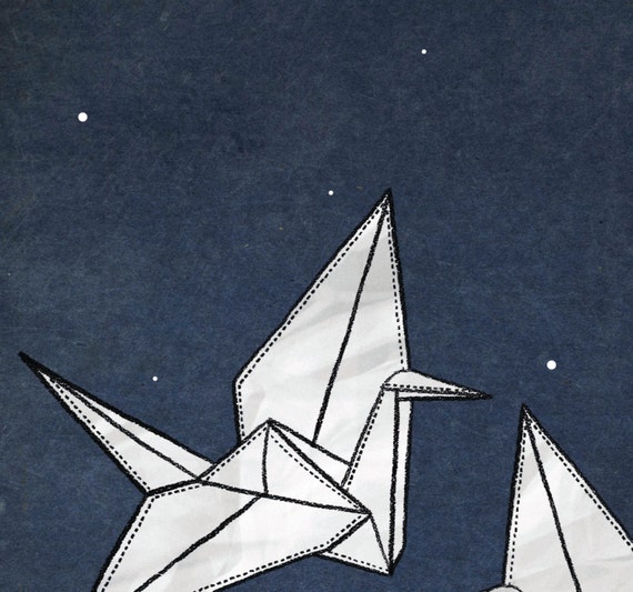 Origami Crane Art Peace Quote Print Inspirational Home