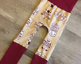 maxaloones, Harry Potter potions grow with me pants, cloth diaper pants, baby pants, baby clothes, monkey bunz pants, nerdy baby gift