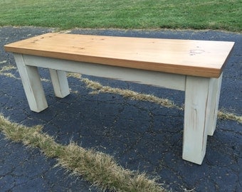 Rustic Wood Farmhouse Bench -Custom Sizes Available