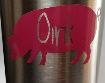 Pig Decal Sticker, Laptop Sticker, MacBook Logo Decal, Apple Logo Decal, Mug Sticker, Appliance Sticker, Stocking Filler, Gift For Pig Lover