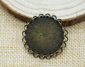 5pcs Antiqued Bronze Brooch Pins back with 25mm glue pad(500-424-A)