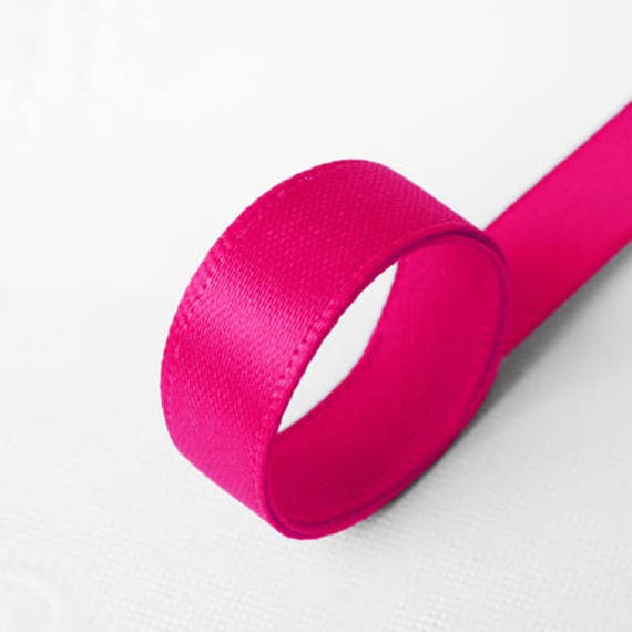 Items similar to 25 YRD long hot pink color satin ribbon,thin ribbon ...