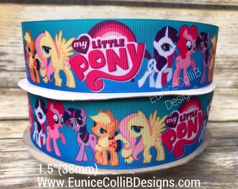 1.5" My little pony inspired grosgrain ribbon