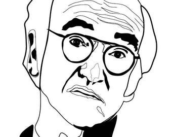 Larry David - Curb Your Enthusiasm - Black and White Art Print