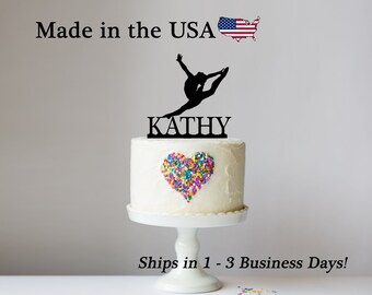 Gymnastic Cake Topper, Gymnastic Decor, Cake Topper, Female Gymnast, Cake Toppers, Acrylic, Birthday Party, Cake Decoration, Cupcake, LT1023