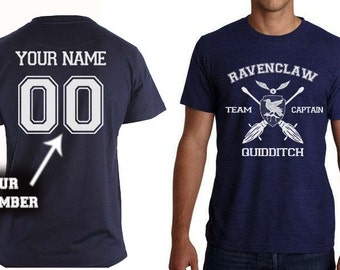 Ravenclaw shirt Team Captain Quidditch tshirt Customize name and number Unisex S - XXL