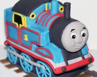 Edible Thomas the train fondant cake topper