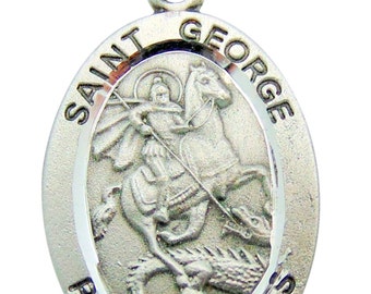 St Brendan Medal 3/4 Metal Saint Pendant W/ 24 Inch