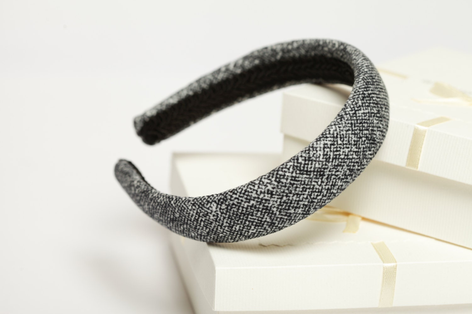 Grey velvet padded headband Padded headband Women headbands