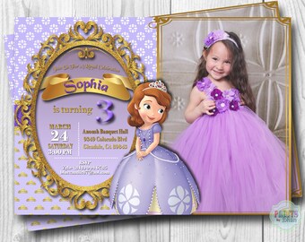 Sofia the First Invitation, Sofia the First Invitations, Sofia Invitation, Sofia Invites, Digital File, You Print