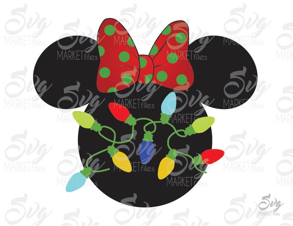 Download Mickey Christmas Lights Cuttable Design File SVG EPS JPG