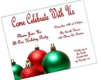 Christmas Bulbs - Christmas party Invite