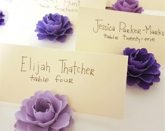 Place Card Holders | Purple Paper Flowers (set of 30)