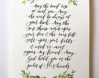 Irish Wedding Blessing original calligraphy art 8x10