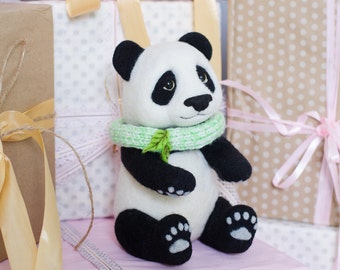 Needle felted panda, Needle felted animal, Birthday gift, Gift for her, Felt animal, Needle felt, Gift idea, Home decor, Panda gifts, Felt