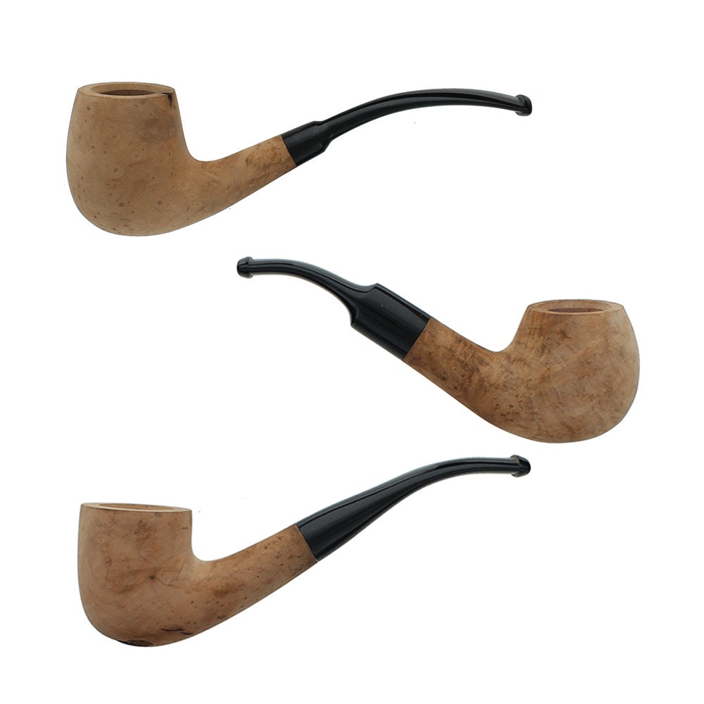Briar Tobacco Pipes Assorted 3 Pack of Bent Smoking Pipes