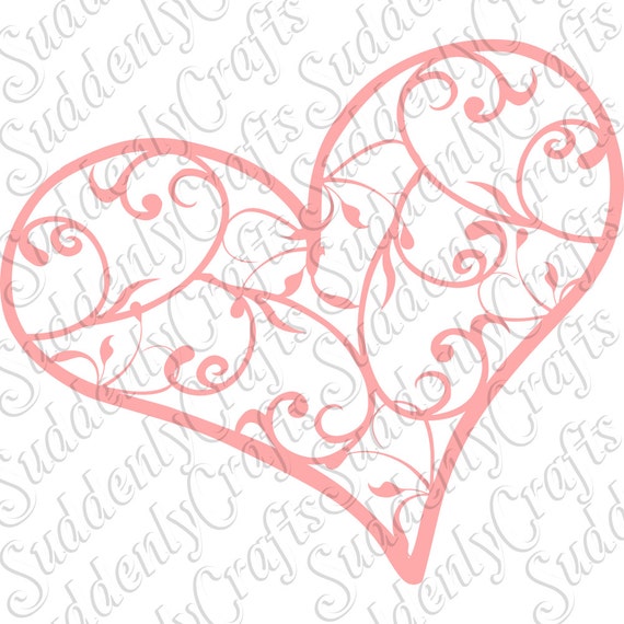 Swirl Filigree Heart SVG