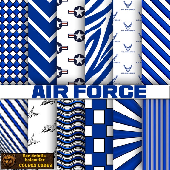 Air Force Digital Paper Background Scrapbook