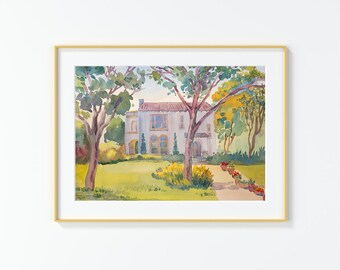Original Watercolor Painting,Watercolor Painting,landscape,San Antonio,Laurel Heights PL
