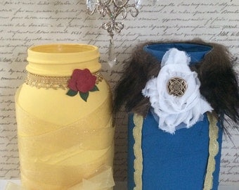 Beauty and the beast decor - custom nursery decor - custom mason jar - valentines day gift - enchanted - valentines day decor