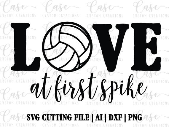 Download Love at First Spike Volleyball SVG DXF Ai and PNG