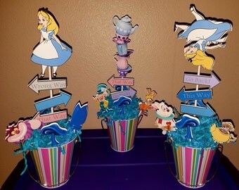 Alice in Wonderland Centerpieces-Set of 3