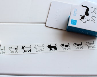 Cat Washi Tape, Animal Washi Tape, Cat Stickers, Planner Stickers, Cute Animal Washi, Cat Lovers, Cat Washi, Kawaii (KA-112)