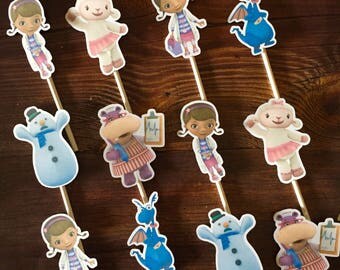 DOC MCSTUFFINS Cupcake Toppers / Cake Toppers / Die Cuts / Birthday Party / Decorations / Cake Pops / Supplies / Decor / Fast Shipping