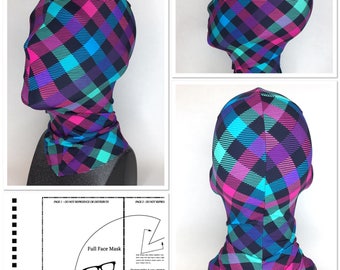 Full Face Mask / Hood Pattern - Digital Download - One Size Fits Most | Zentai | Superhero | Spandex | Lycra