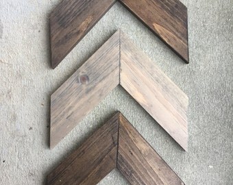 Wall Art 3 Piece Chevron, Rustic Unique Home Décor, Wooden , Wooden Chevron, Hanging Wood Arrow