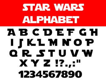 Star wars font svg, Star wars svg, Star wars alphabet svg, Star wars letters, cartoon svg, dxf, cricut, silhouette cutting file