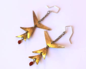 earrings, Garnet, chandelier earrings, gift