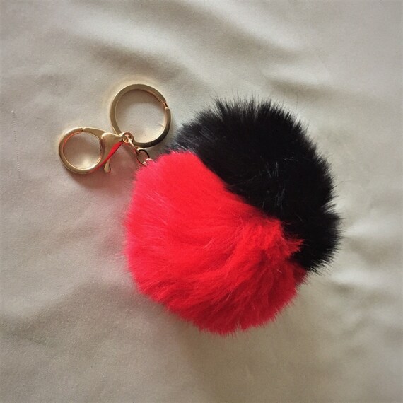 Furry Pom Pom Keychain Furry Key Chain Fuzzy Purse Charm