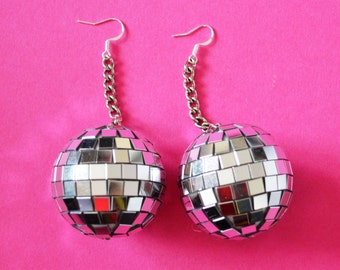 Mirror Ball Dangle Earrings