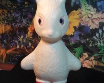Antique Soviet Rubber Toy Rabbit, Home Decor, Nursery Decor Made in USSR