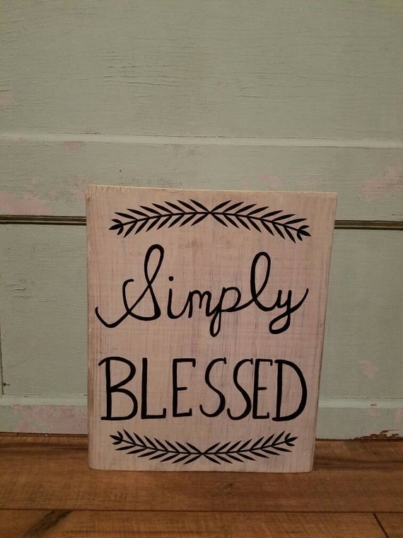 Download Items similar to Simply Blessed wood sign on Etsy